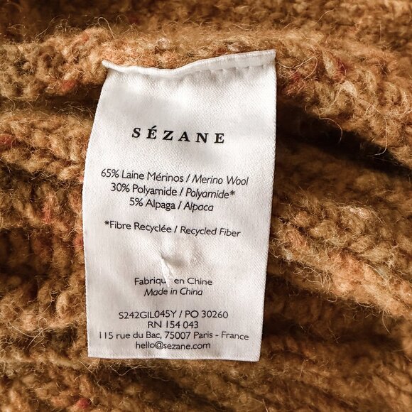 Sezane Andina Cardigan in Ochre Size L - Picture 5 of 9